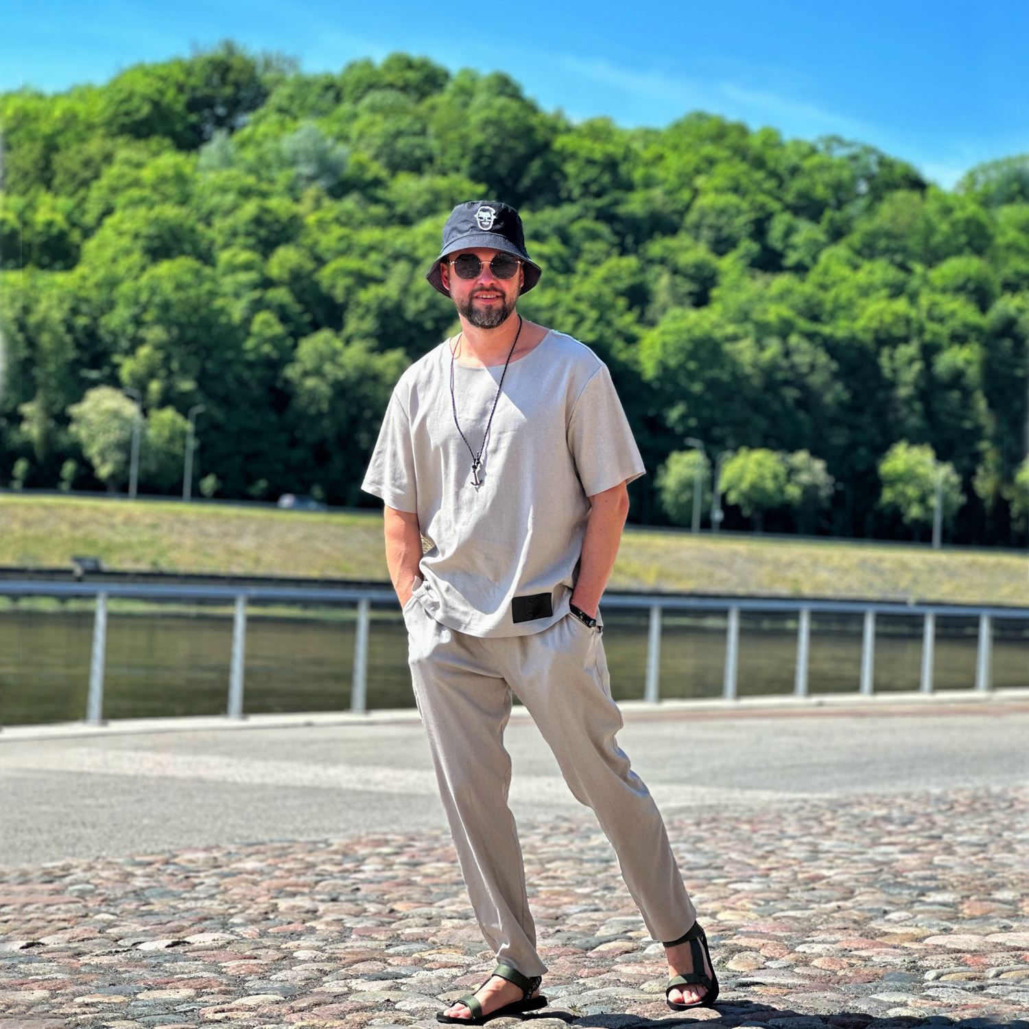 LINEN palaidinė + kelnės - Image 3