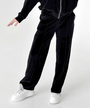 Laisvalaikio kelnės su kantu BLACK