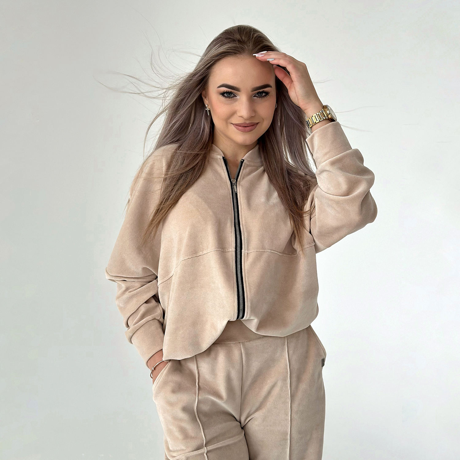 Laisvalaikio džemperis KIMONO Sand - Image 2