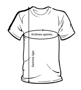 Palaidinės maikės išmatavimų nuoroda